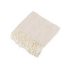 бежевый  без бахромы 130 х 150 ± 4 см, с бахромой 130 х 170 х ± 4, в сложенном виде 34 х 31 х 4