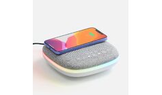 Bluetooth-колонка с беспроводной зарядкой и подсветкой Terrafonic, серая