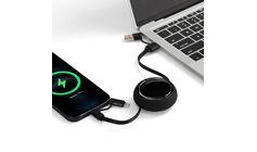 Складной кабель с переходниками pocketCoil, черный