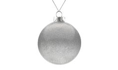 Елочный шар Finery Shine, 10 см, глянцевый серебристый с глиттером