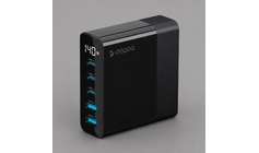 Зарядная станция 3xUSB Type-C, 2xUSB, PD, QC, 140Вт, черный, Deppa