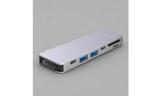 USB-C адаптер для MacBook 7-в-1, серебро, Deppa