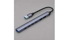 USB-хаб USB-A 3.0 + 2xUSB-A 2.0 + 4xUSB-C, серый, Deppa