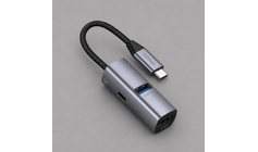 USB-хаб 3 в 1 USB-C - USB-A3.0 + USB-C PD100Вт + HDMI, серый, Deppa