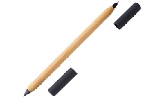 Вечный карандаш и ручка из бамбука "Black bamboo", натуральный и черный