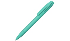 Шариковая ручка "Coral Gum " с прорезиненным soft-touch корпусом и клипом., бирюзовый