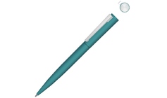Металлическая шариковая ручка soft touch "Brush gum", бирюзовый