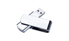 USB-флешка металлическая поворотная на 2 ГБ, глянец