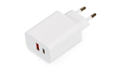 Сетевое зарядное устройство c выходами USB-A и USB-C «Recharger Pro», быстрая зарядка QC/PD, 30 Вт, белый
