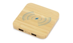 USB-хаб с беспроводной зарядкой из бамбука Plato