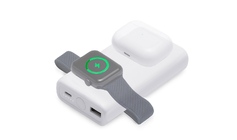 Внешний беспроводной аккумулятор 2-в-1 с функцией зарядки Apple Watch, QC/PD «AtomIQ», 10000 мАч, белый