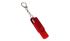 USB-флешка на 128 Гб 2 в 1 поворотный механизм, c дополнительным разъемом Type-C с одноцветным металлическим клипом, красный