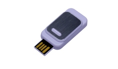 USB-флешка промо на 32 Гб прямоугольной формы, выдвижной механизм, белый