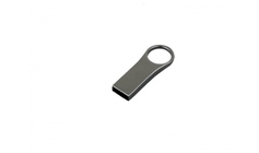 USB-флешка на 64 ГБ с мини чипом, компактный дизайн с большим круглым отверстием., серебро
