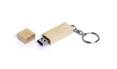 USB-флешка на 4 Гб прямоугольная форма, колпачек с магнитом, натуральный