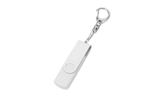USB-флешка на 32 Гб 3 в 1 поворотный механизм, c двумя дополнительными разъемами MicroUSB и TypeC C с одноцветным металлическим клипом, белый
