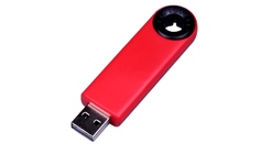 USB-флешка промо на 64 Гб прямоугольной формы, выдвижной механизм, черный
