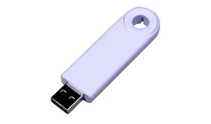 USB-флешка промо на 32 Гб прямоугольной формы, выдвижной механизм, белый