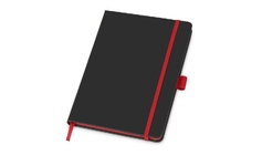 Блокнот "ColorNote Black", твердая обложка A5, 80 листов, черный с красным