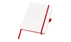 Блокнот "ColorNote White", твердая обложка A5, 80 листов, белый с красным