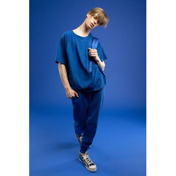 Футболка унисекс T2, синяя, размер XL/XXL