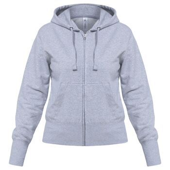 Толстовка женская Hooded Full Zip серый меланж, размер XXL