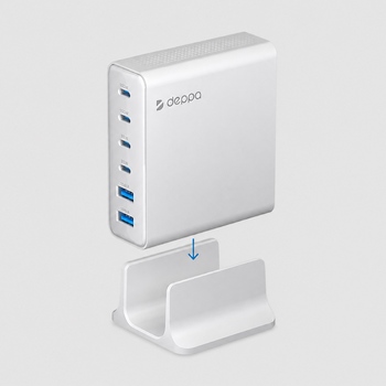 Зарядная станция 4xUSB Type-C, 2xUSB, PD, QC, 160Вт, белый, Deppa